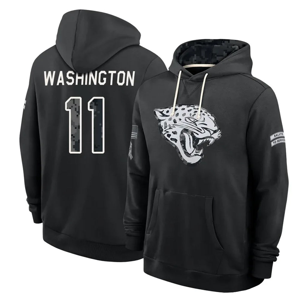 J.Jaguars #11 Parker Washington Player 2026 Black Logo Pullover Hoodies Limited Game CAdoa Stitched Jerseys