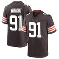 C.Browns #91 Alex Wright Player Brown Home Game CAdoa Stitched Jerseys
