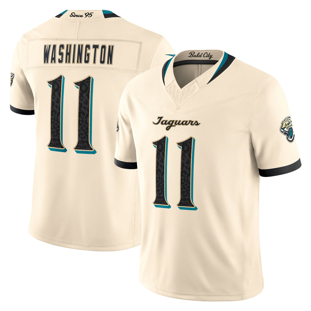 J.Jaguars #11 Parker Washington Player Natural Limited 2026 Rivalries Collection Game CAdoa Stitched Jerseys