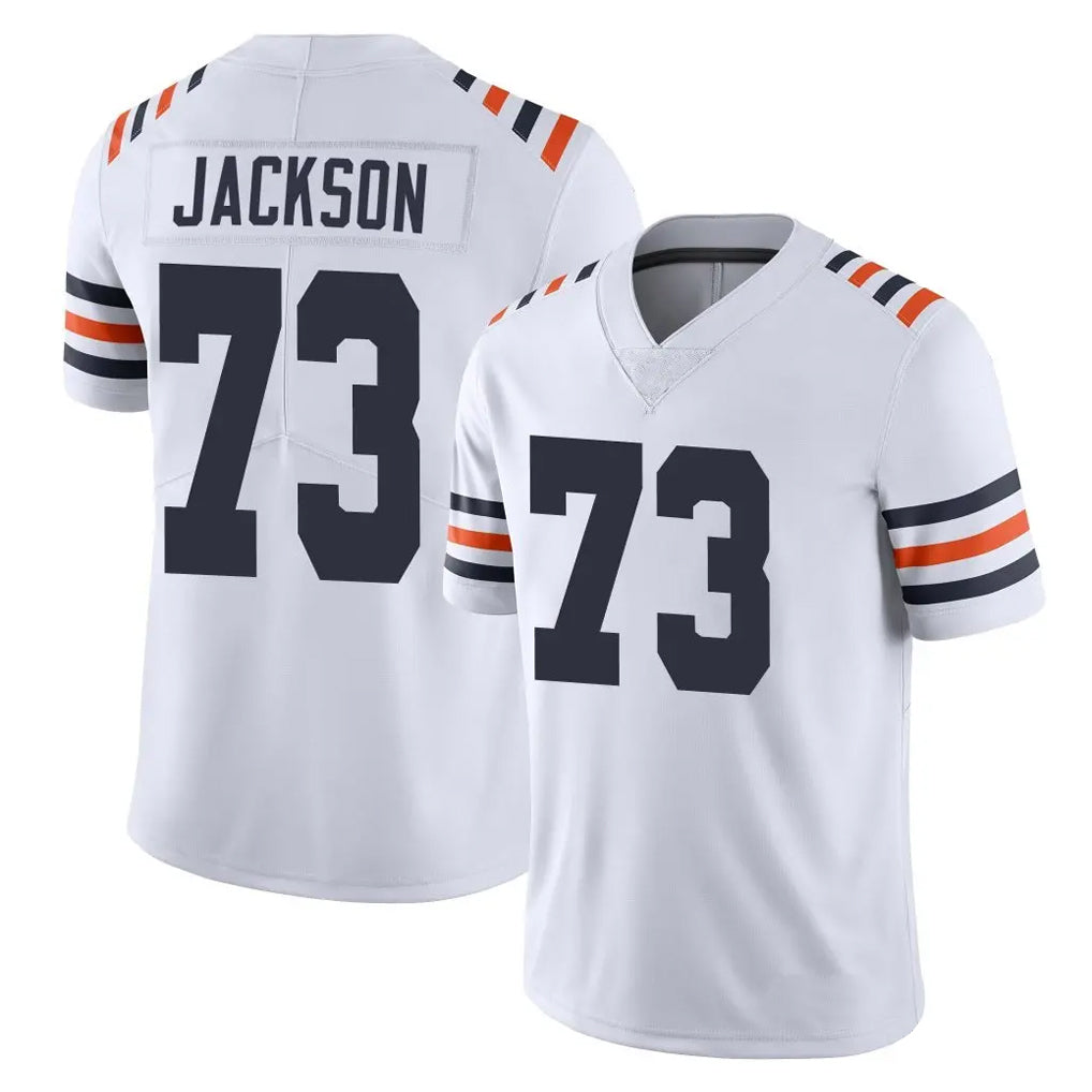 C.Bears #73 Jonah Jackson Player White Classic Vapor Limited Home Game CAdoa Stitched Jerseys
