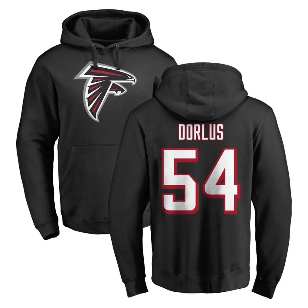 A.Falcons #54 Brandon Dorlus Player Black LOGO Pullover Hoodies Home Game CAdoa Stitched Jerseys