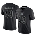 C.Bengals #49 Barrett Carter Player Black Reflective Limited Game CAdoa Stitched Jerseys