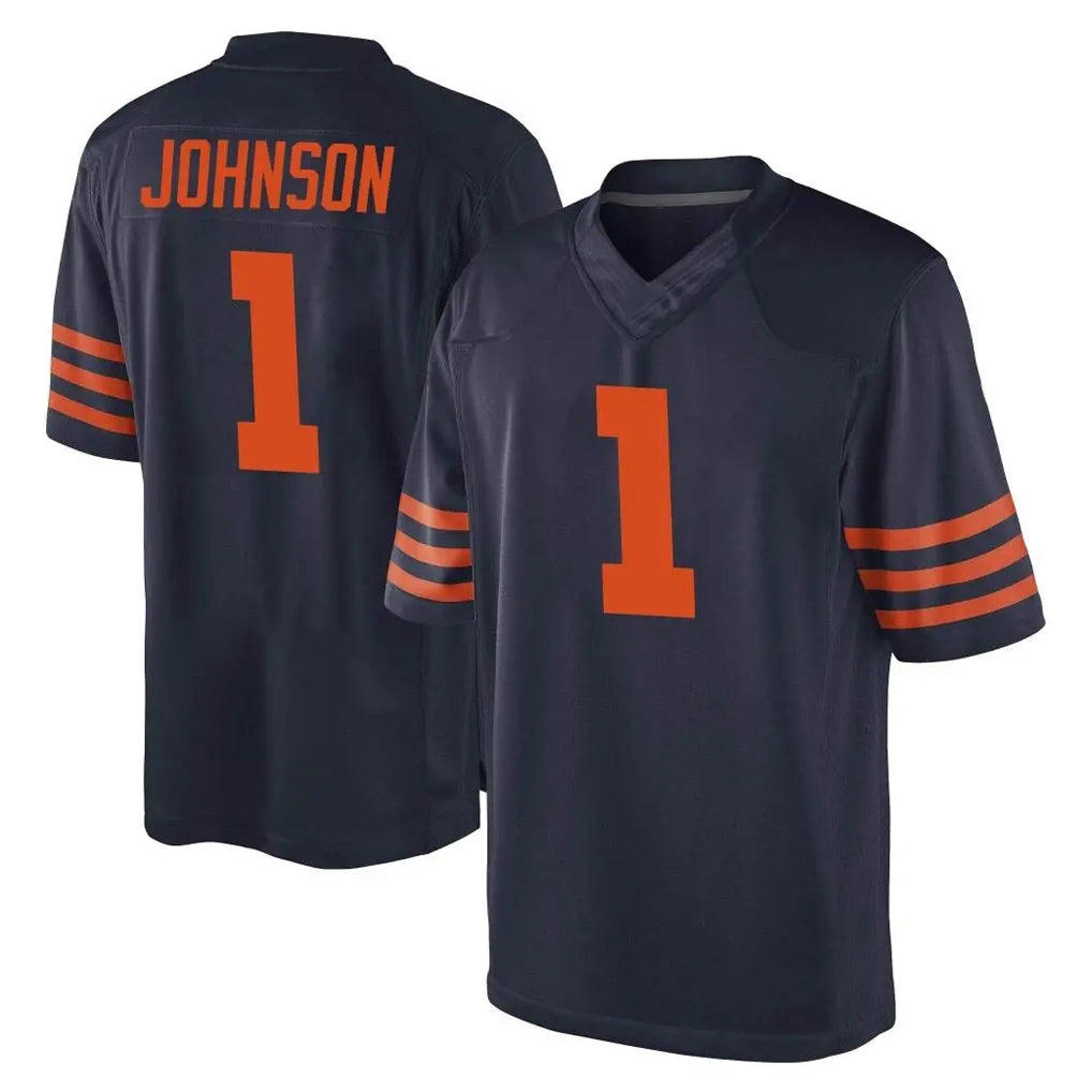 C.Bears #1 Jaylon Johnson Player Navy Blue Alternate Game CAdoa Stitched Jerseys