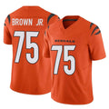 C.Bengals #75 Orlando Brown Jr. Player Orange Vapor F.U.S.E. Limited Home Game CAdoa Stitched Jerseys