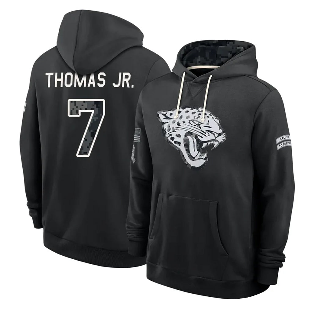 J.Jaguars #7 Brian Thomas Jr. Player 2026 Black Logo Pullover Hoodies Limited Game CAdoa Stitched Jerseys