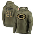 GB.Packers #21 Benjamin St-Juste Player Olive Salute to Service Pullover Hoodies Home Game CAdoa Stitched Jerseys