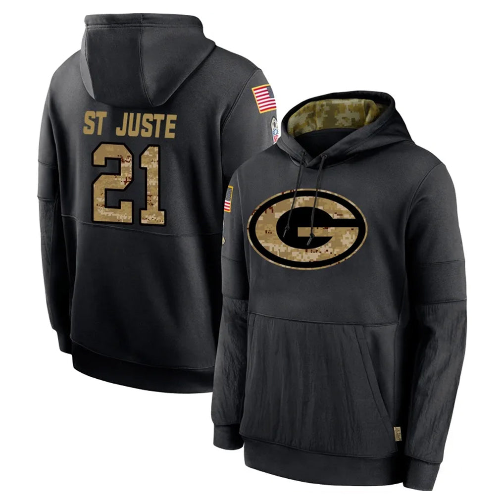 GB.Packers #21 Benjamin St-Juste Player Black Salute to Service Hoodies Limited Game CAdoa Stitched Jerseys