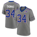 B.Bills #34 Thurman Thomas Player Gray Nickel City Home Game CAdoa Stitched Jerseys