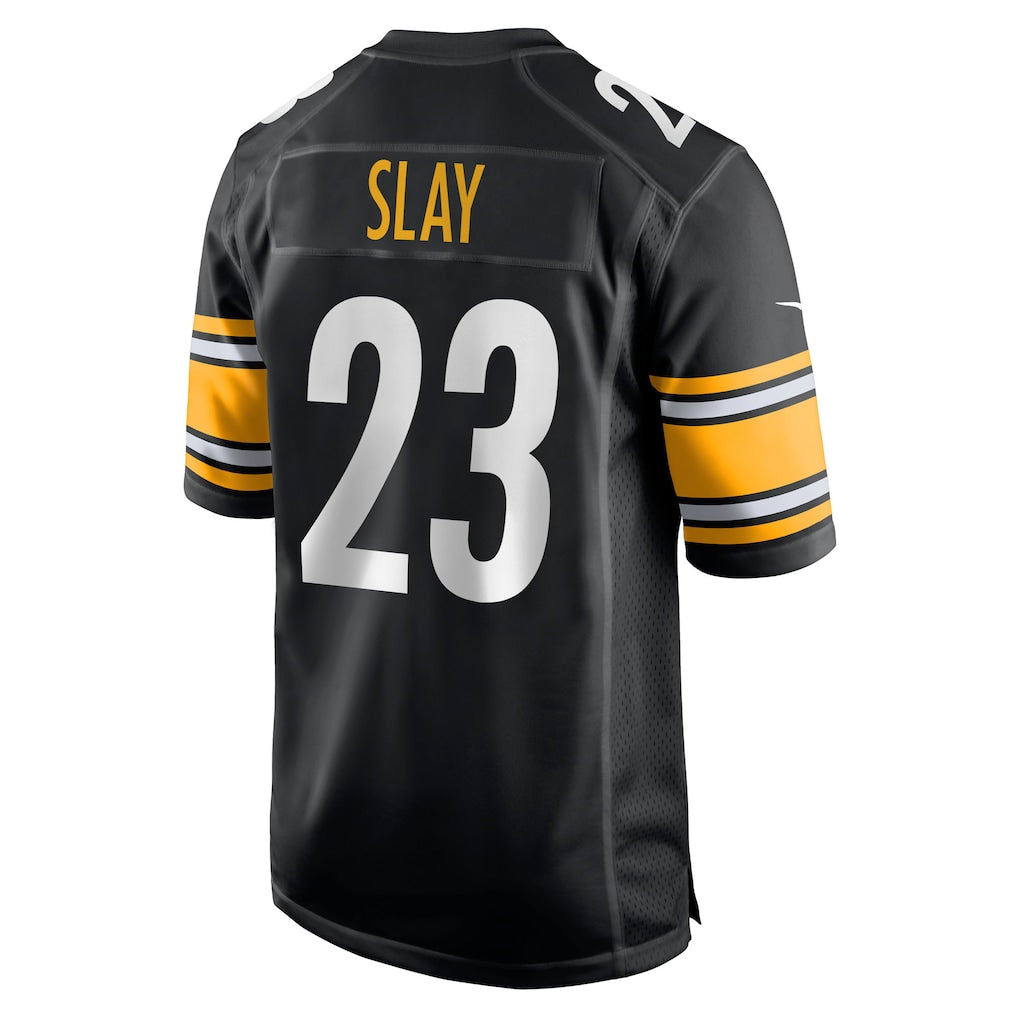 CAdoa P.Steelers #23 Darius Slay Black Team Game Jersey