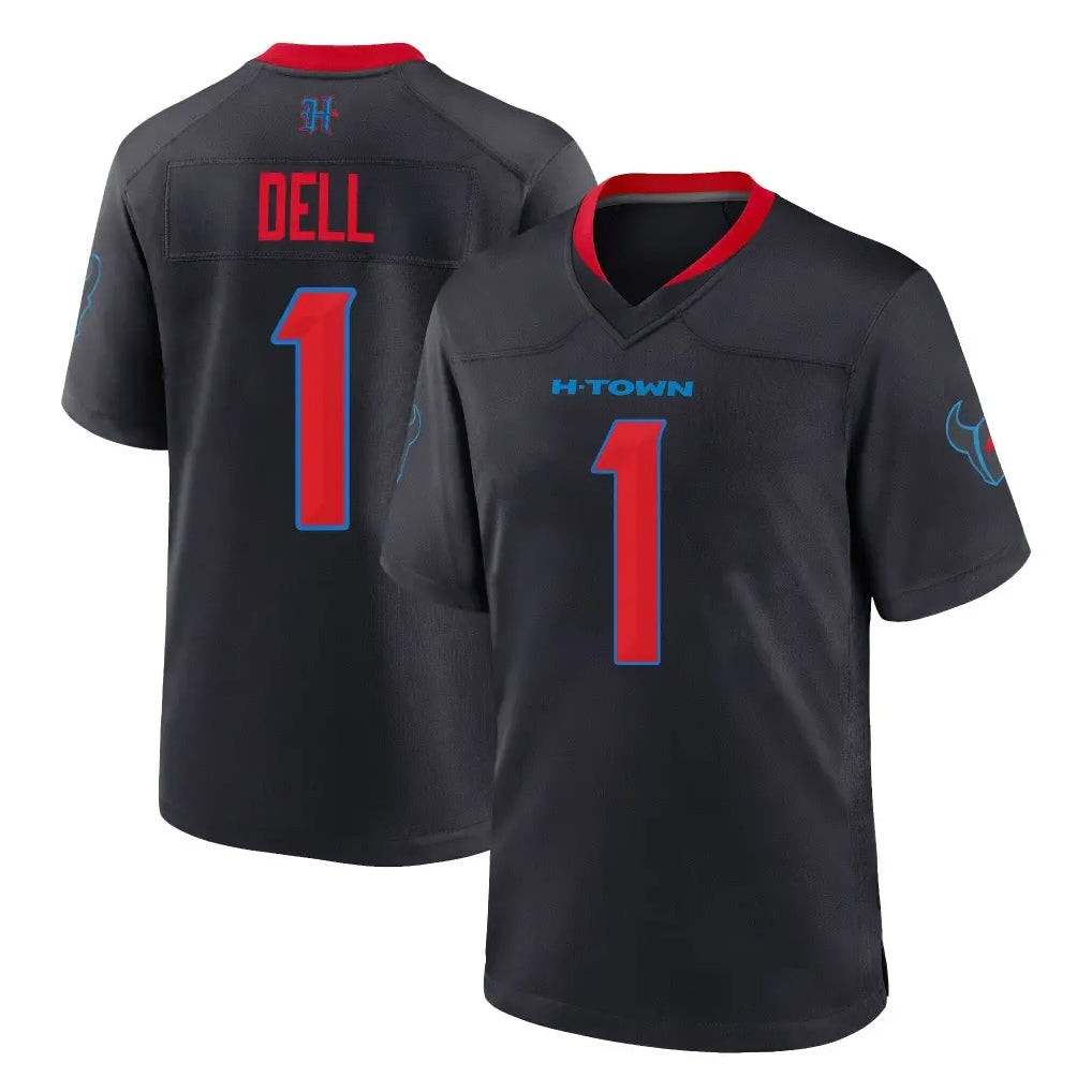 H.Texans #1 Tank Dell Player Navy 2nd Alternate Home Game CAdoa Stitched Jerseys